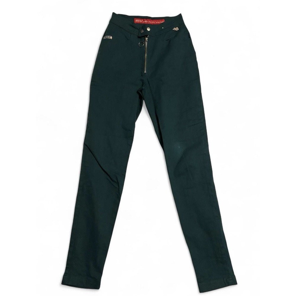 Revolt Green High Waisted Jeans 24x29 Women's Stretch Denim Straight Leg